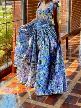 Milla Blue Hydrangea Gown